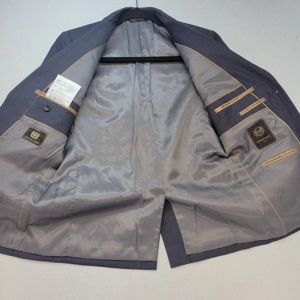 Caravelli Blazer Youth 12R Gray Charles 2B Single Breasted‎ Suit Jacket